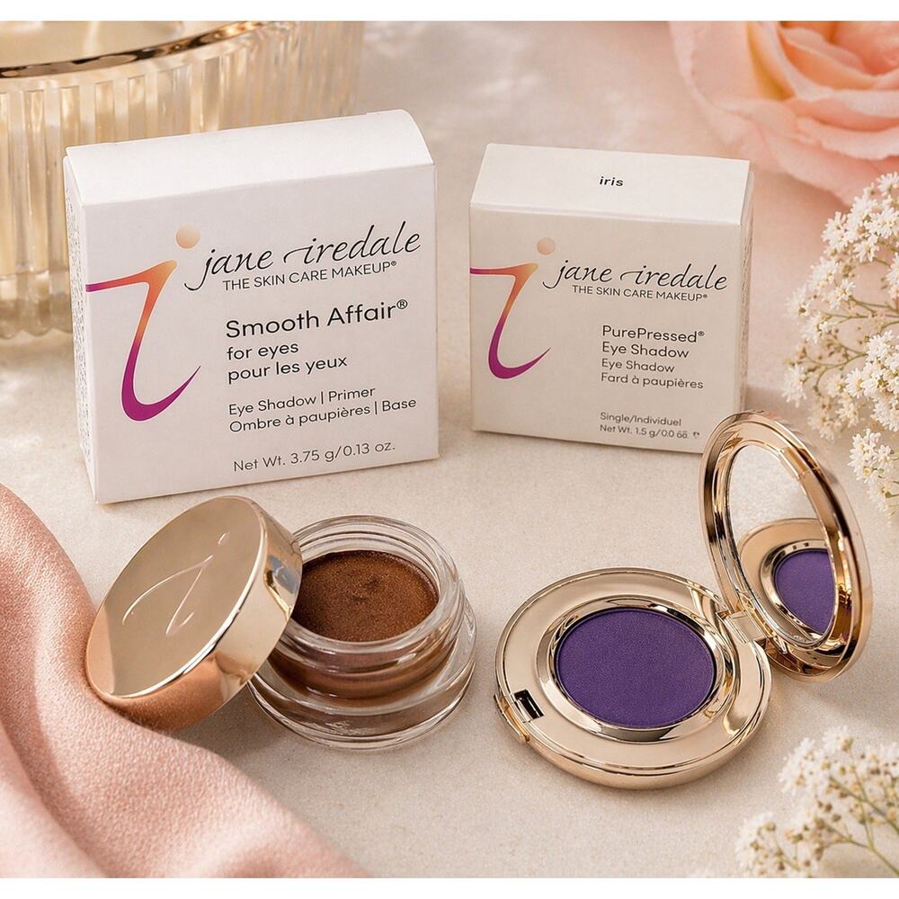 Jane Iredale Eye Primer Iced Brown + Shadow Iris Set Duo Clean Beauty NIB